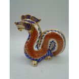 Royal Crown Derby Dragon Paperweight with gold stopper, approx 11.cm tall