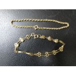 2 9ct gold bracelets 3.89gms gross weight