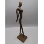 Bronze figure of a dancer with stamp to base 27cmH