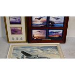 2 Framed limited edition United Victory tribute tiles plus another Aviation picture