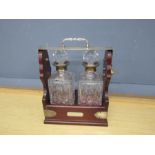 Tantalus with 2 decanters and key