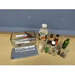 Vintage medical equipment and glass bottles