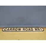Wooden Norwich City FC Carrow Road street sign L117cm approx