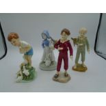 3 Royal Worcester Freda Doughty figurines to incl Young Farmer 3433 and 2x The Parakeet 3087  plus