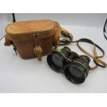 A.G &CO binoculars 2.5x50 10 degree field in original leather case