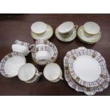 6 Noritake cups and saucers with gold design and Aynsley part tea set of 6 cups and saucers, 5