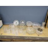 Quality cut glass bowls and glasses etc