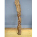 length of tribal carved wood 57cm long