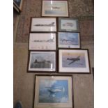 8 Framed and glazed Aviation prints