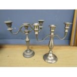 2 plated candelabras