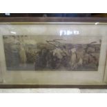 After George Hemming Mason (1818-1872) 'The Harvest Moon' lithograph 65cm x 116cm approx framed and