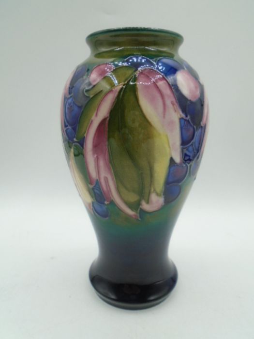 Moorcroft Leaves and Fruit pattern vase, baluster form, the decoration on a graduated olive green to - Image 2 of 6
