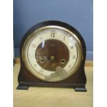 Smiths Enfield oak mantle clock with key