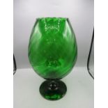 Green brandy glass vase 33cmH
