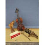 Collectors lot to include violin, ashtray and pipe etc