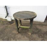 Weathered solid oak garden table H72cm Diameter 78cm approx