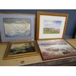4 boat related pictures- Kimberley Smith watercolour of boats, G.Fleming picture, H. Church oil
