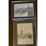 Kevin Shicken, Norfolk artist two framed detailed drawings of Norwich street scene