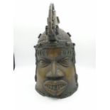 British Museum replica of an African Odudua helmet mask, approx 35cm tall