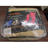 Set of car seat covers in beige and black