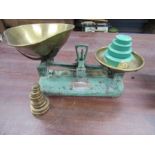 Vintage kitchen scales with weights