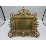 Heavy ornate brass photo frame 26x23cm