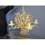 Metal floral chandelier  56cm widest point, 52cm length with 42cm cable