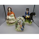 Staffordshire flat backs 'Little Red Riding Hood' 'Romeo& Juliet in bower' (1870's) and' Dick