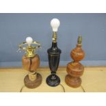 3 Table lamps (one has no plug)
