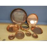 Copper plates and ashtrays etc