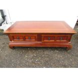 Hardwood coffee table with 4 drawers