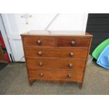 Antique mahogany 2 short over 3 long chest of drawers H107cm W110cm D56cm approx