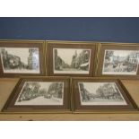 5 framed photographs of  Leicester town, framed and glazed 40x30cm