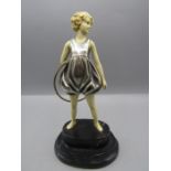 After Ferdinand Priest art deco hula girl figure 22cmH