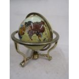 Mother of pearl gemstone world globe on stand 47cm diameter approx no compass