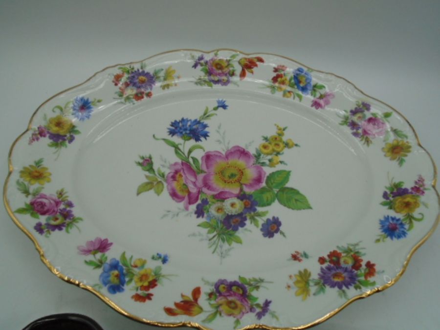 Royal Copenhagen blue fluted lace plate with marks to base, West German Gloria Bayreuth dish, approx - Image 6 of 7