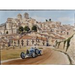 Dennis Taylor (20th century) New Zealand artist - signed watercolour titled Targo Florio featuring a