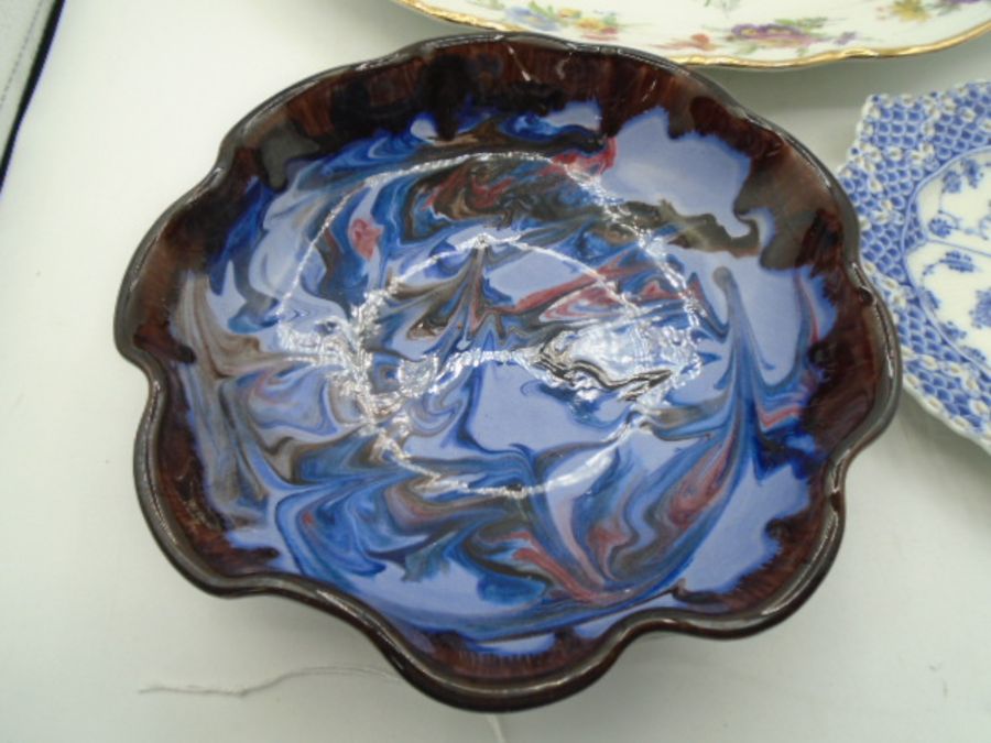 Royal Copenhagen blue fluted lace plate with marks to base, West German Gloria Bayreuth dish, approx - Image 5 of 7