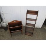 Oak bookcase and magazine rack
