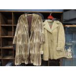 Morlands lambskin coat and Fenwick fur coat no size label in fur coat and image of lambskin label in