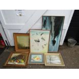 Framed prints and oil painting