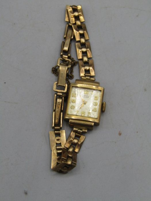 Gold H Samuel Acme lever watch stamped 375 and hallmarked on strap/bracelet  18gms gross weight