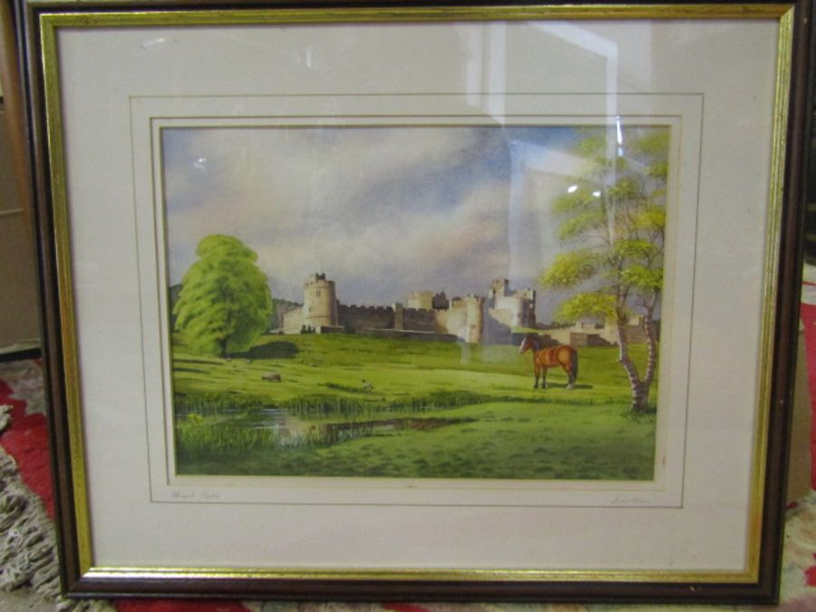 Brian Towers watercolour Alnwick Castle signed and titled in pencil in margin 56x46cm