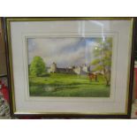 Brian Towers watercolour Alnwick Castle signed and titled in pencil in margin 56x46cm