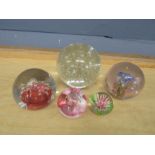 5 Paperweights to include Caithness Crystal
