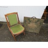 Upholstered chair and fire screen