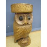 Heavy carved Owl side table/plant stand H52cm approx