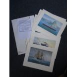 6 limited edition 525/850 signed copy prints to incl RMS Queen Mary (1936) The Voyage Ahead, RMS