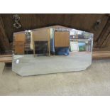 Mid century bevelled wall mirror