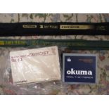 John Wilson fishing rods- Avon Quivet vintage rods with cork handles, Shimano bait runner 5010